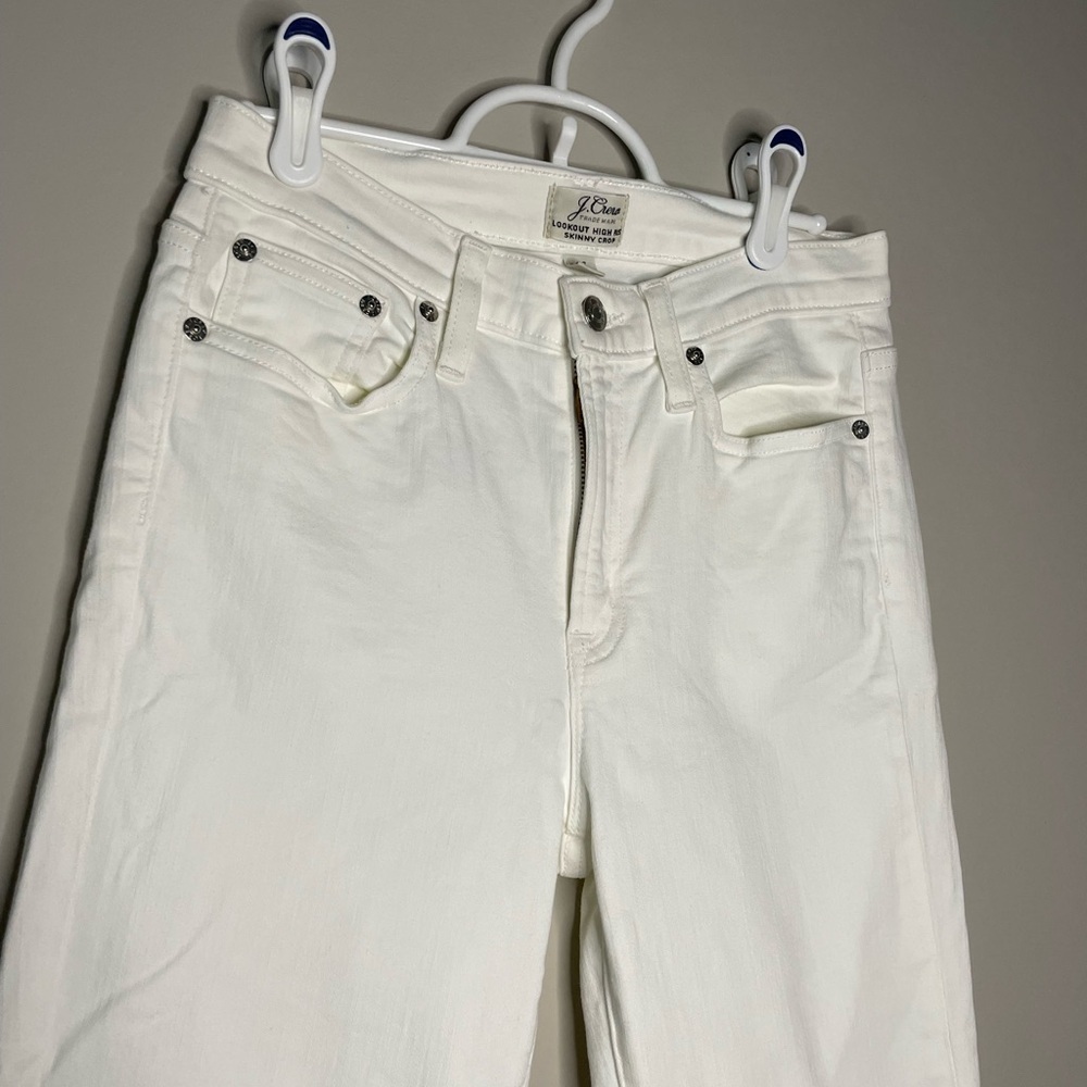 EUC - Ladies J. Crew Lookout High Rise Skinny Crop in White - Size: 27